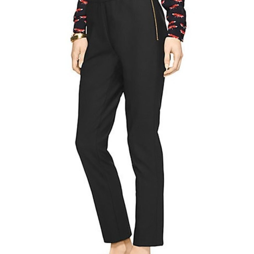 ✅‎ Kate Spade Blaze A Trail Pants Size 8 BLACK STRAIGHT LEG SIDE ZIP
